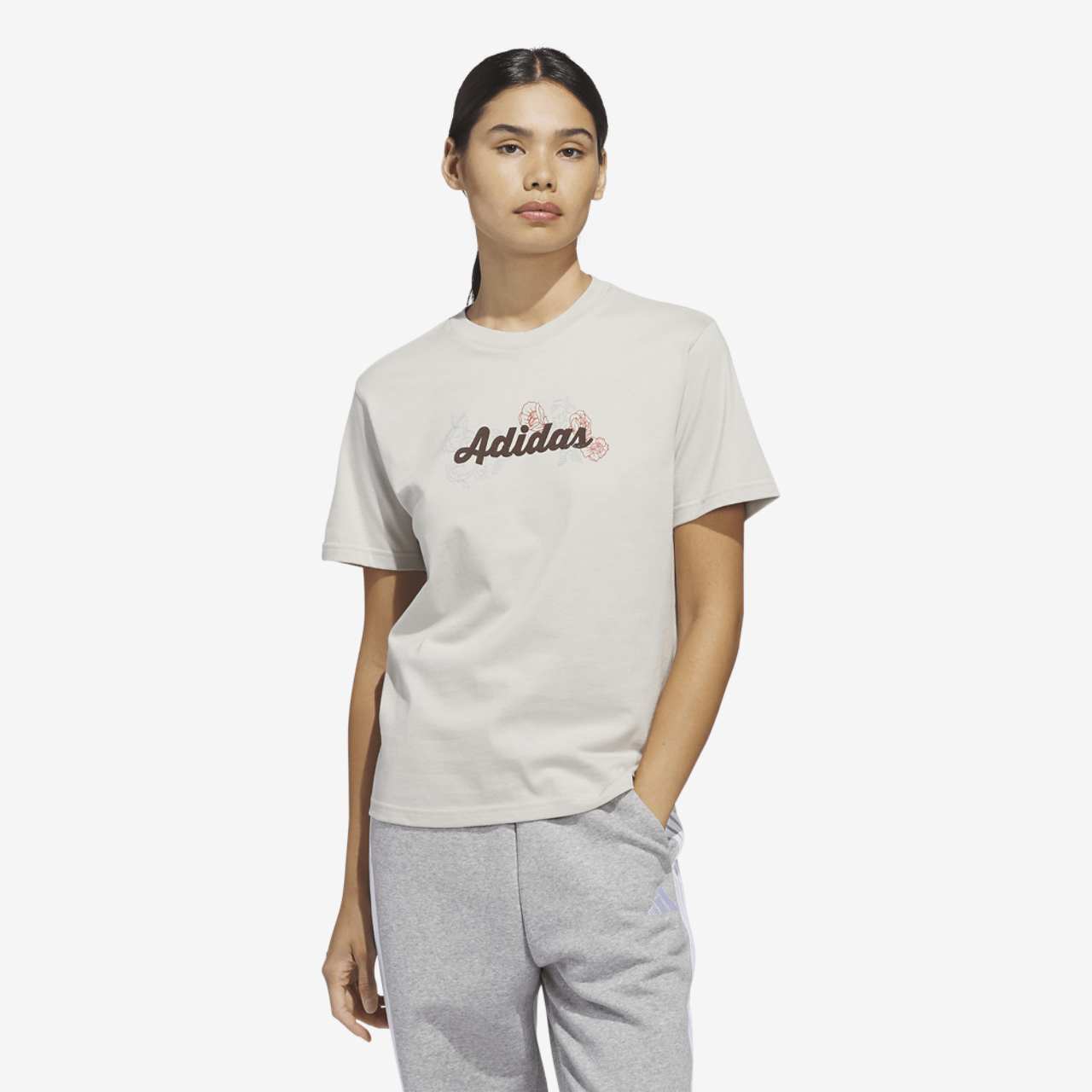 adidas Wester Florals Graphic T-Shirt Image 1 of 6. Tap to open photo gallery.
