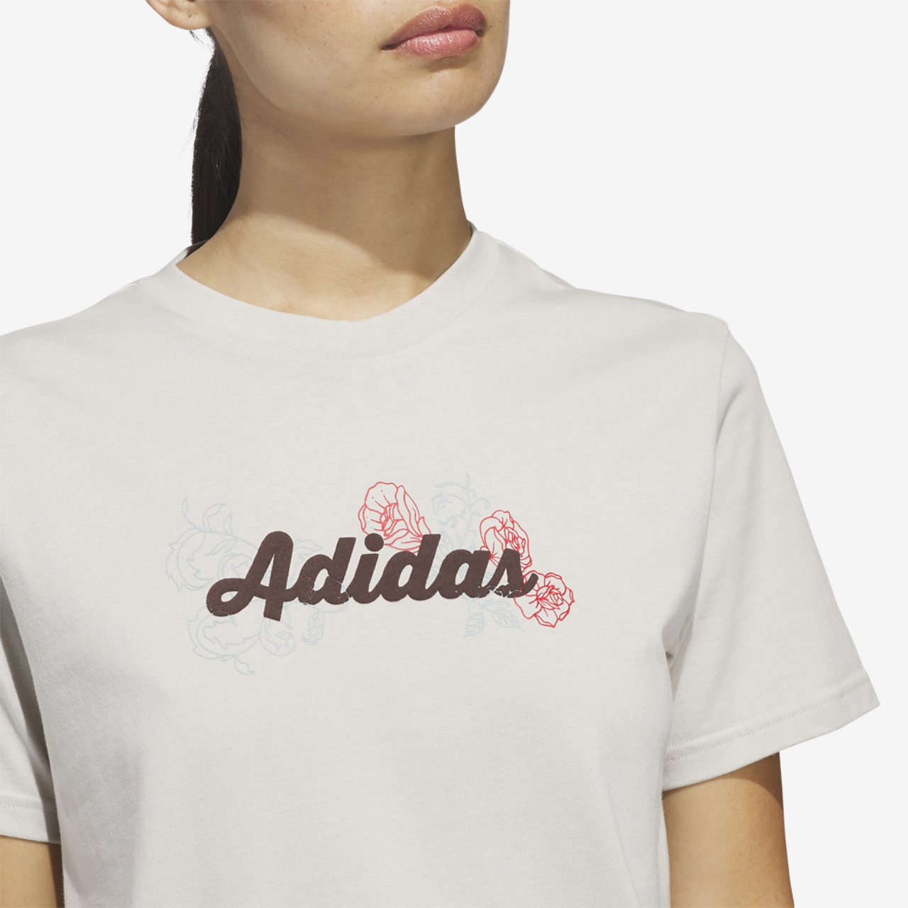 adidas Wester Florals Graphic T-Shirt Image 3 of 6. Tap to open photo gallery.
