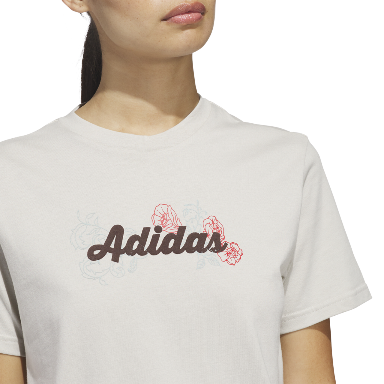 adidas Wester Florals Graphic T-Shirt Image 3 of 6. Tap to open photo gallery.