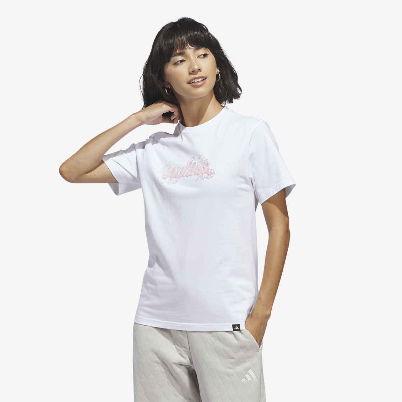 adidas Wester Florals Graphic T-Shirt Image 1 of 6. Tap to open photo gallery.