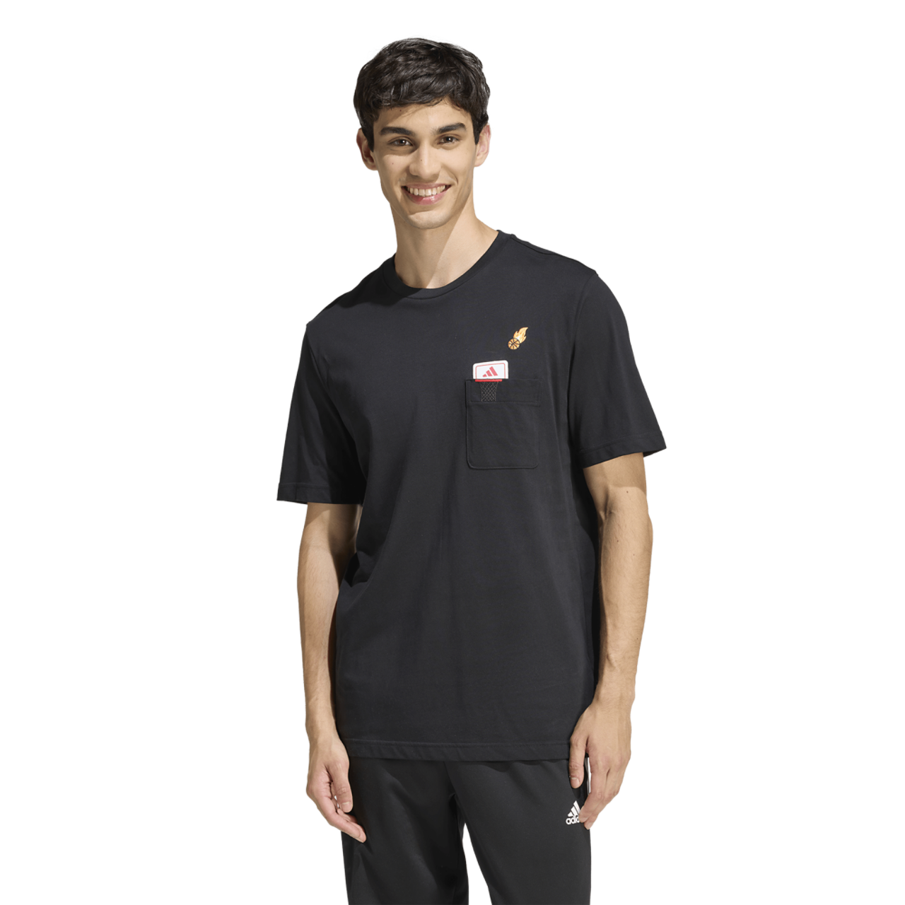 adidas Mini Embroidery Graphic T-Shirt Image 1 of 6. Tap to open photo gallery.