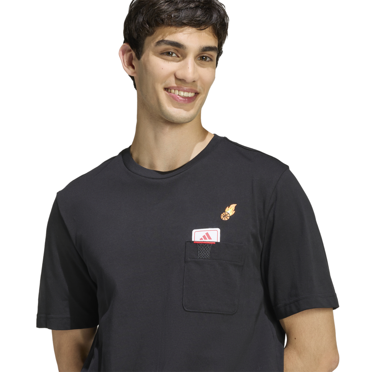 adidas Mini Embroidery Graphic T-Shirt Image 3 of 6. Tap to open photo gallery.