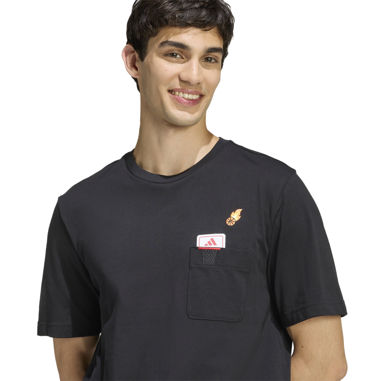 adidas Mini Embroidery Graphic T-Shirt Image 3 of 6. Tap to open photo gallery.