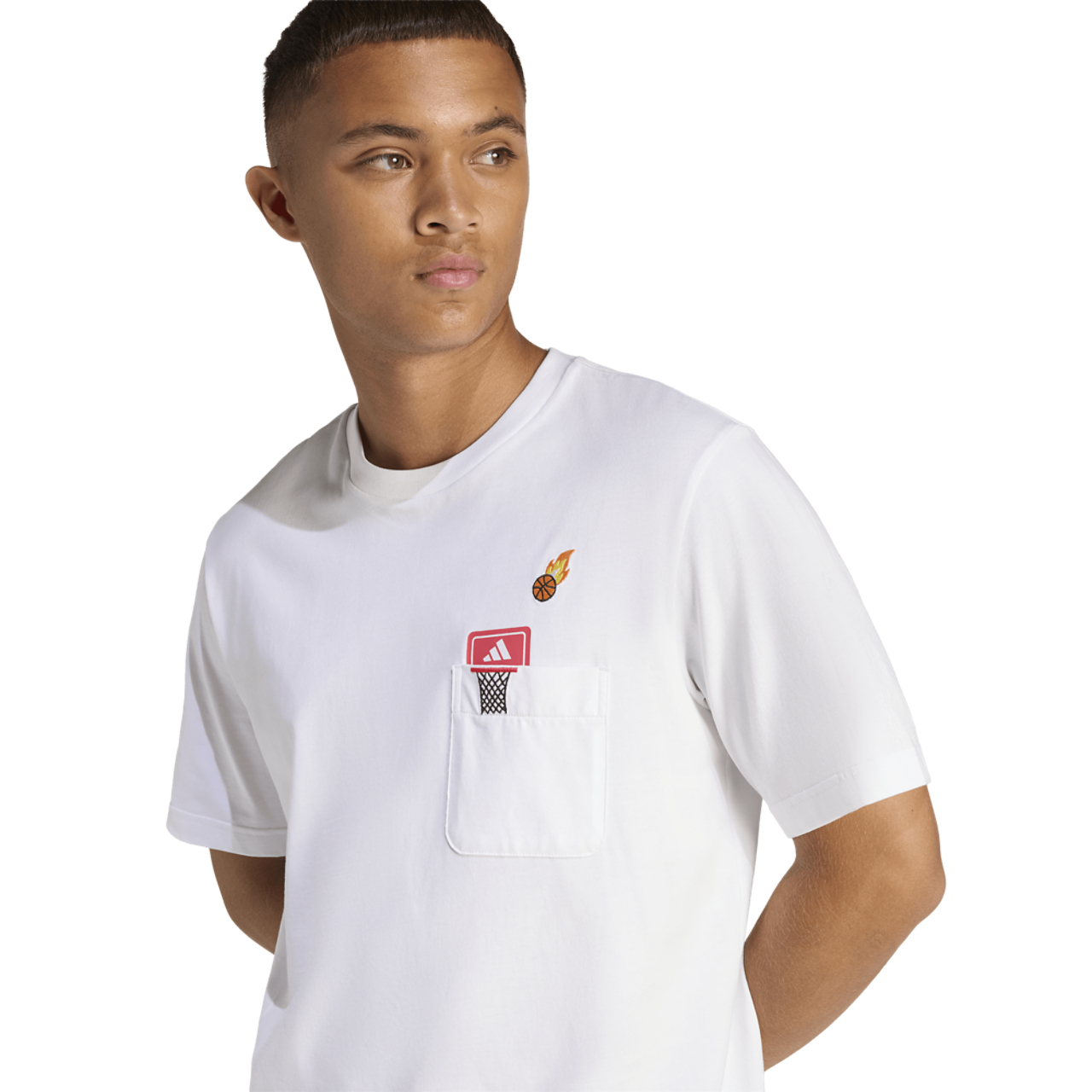 adidas Mini Embroidery Graphic T-Shirt Image 4 of 7. Tap to open photo gallery.