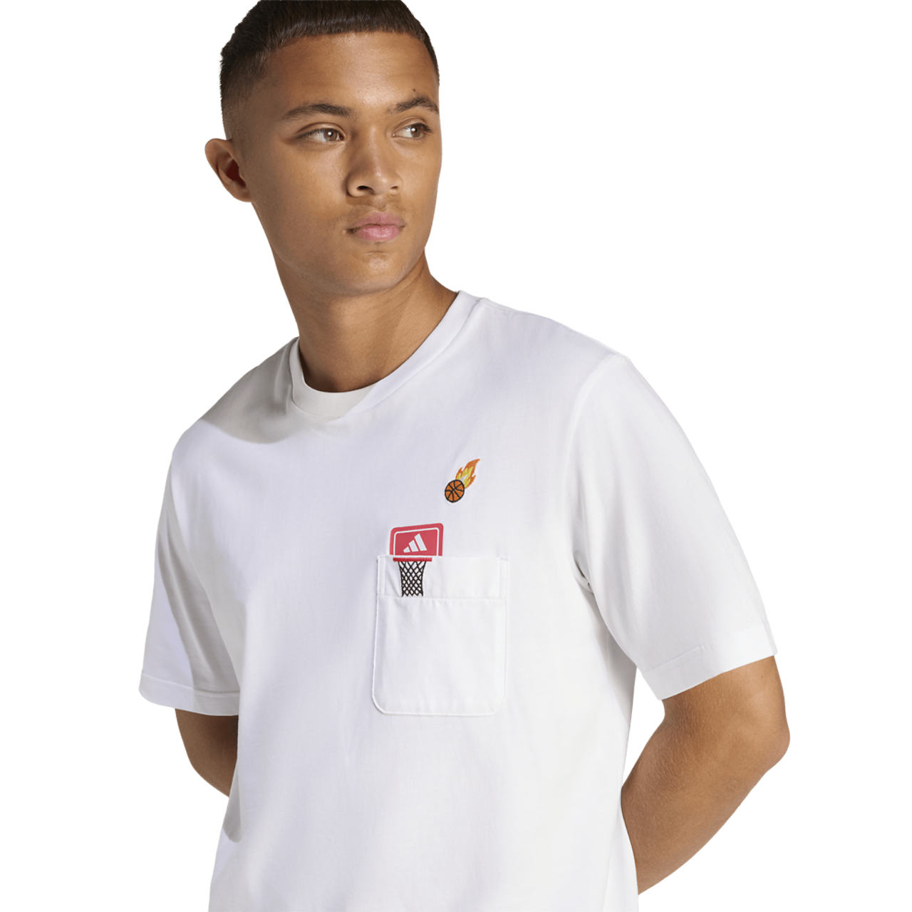 adidas Mini Embroidery Graphic T-Shirt Image 4 of 7. Tap to open photo gallery.