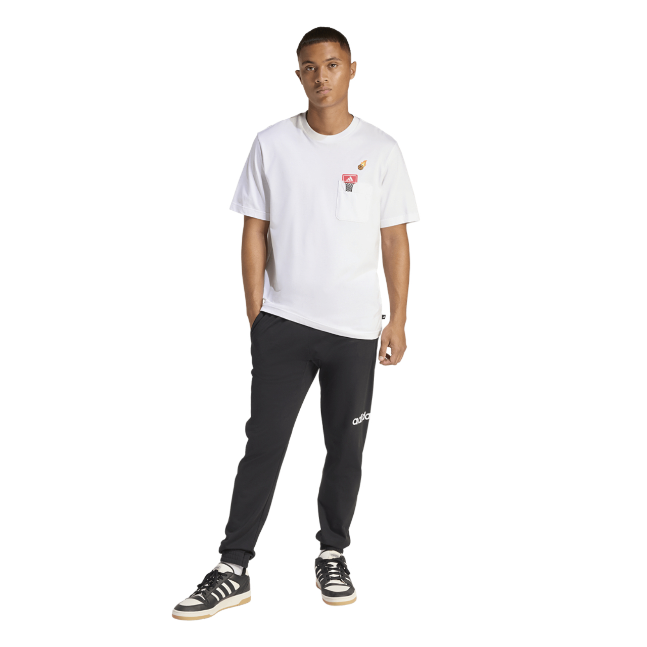 adidas Mini Embroidery Graphic T-Shirt Image 6 of 7. Tap to open photo gallery.