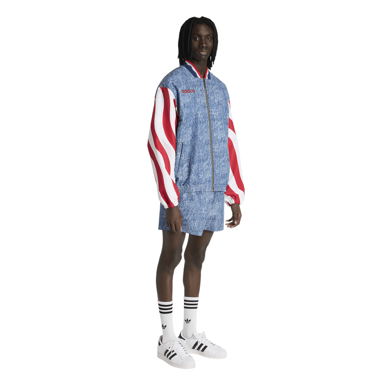 adidas US Denim Graphic Jacket Image 5 of 6. Tap to open photo gallery.