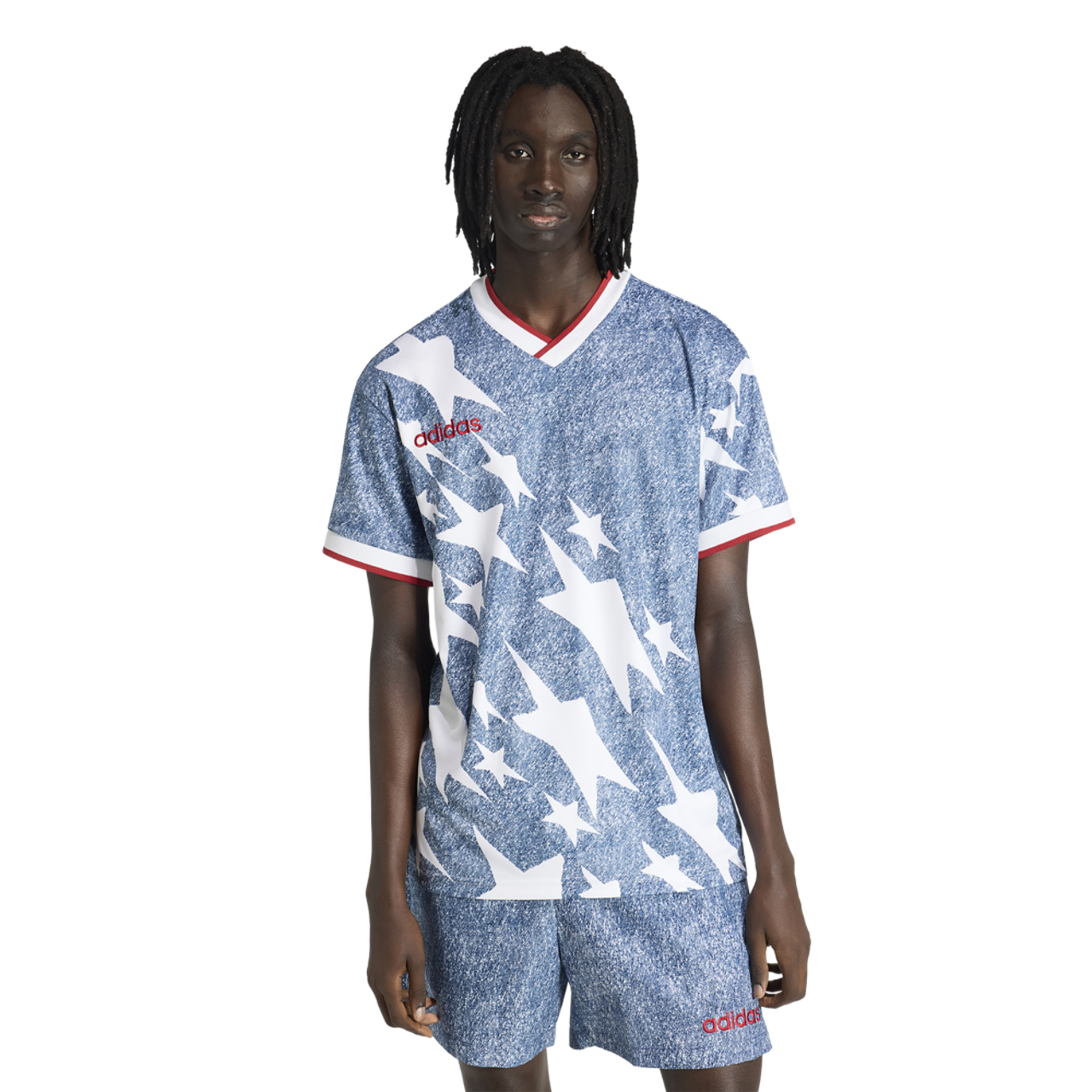 adidas US Denim Graphic Jersey Image 1 of 7. Tap to open photo gallery.