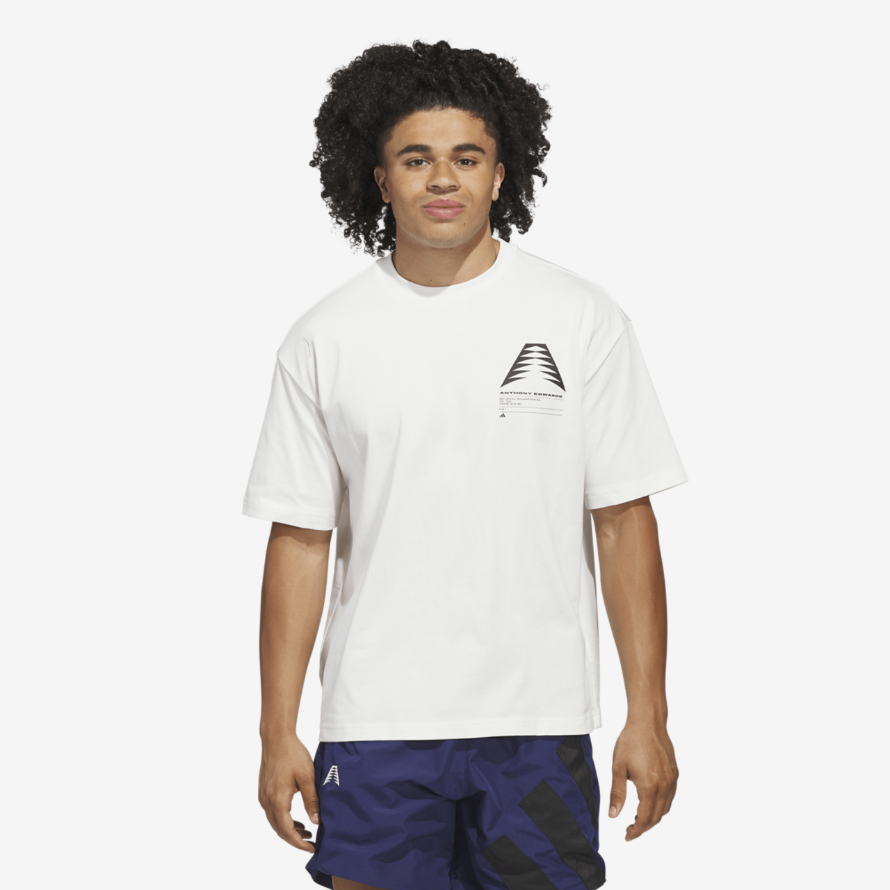 adidas Anthony Edwards Schematic T-Shirt  Image 1 of 5. Tap to open photo gallery.