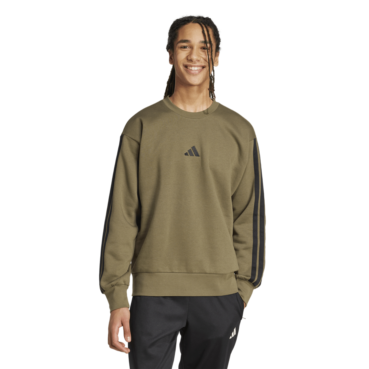 adidas Essentials 3-Stripes Fleece Sweatshirt - Men's | Foot Locker