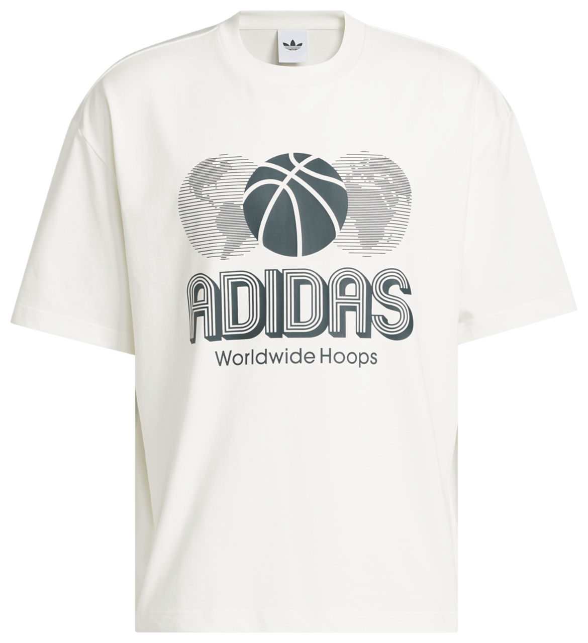 adidas Worldwide Hoops Logo Graphic Basketball T-Shirt Image 6 of 6. Tap to open photo gallery.