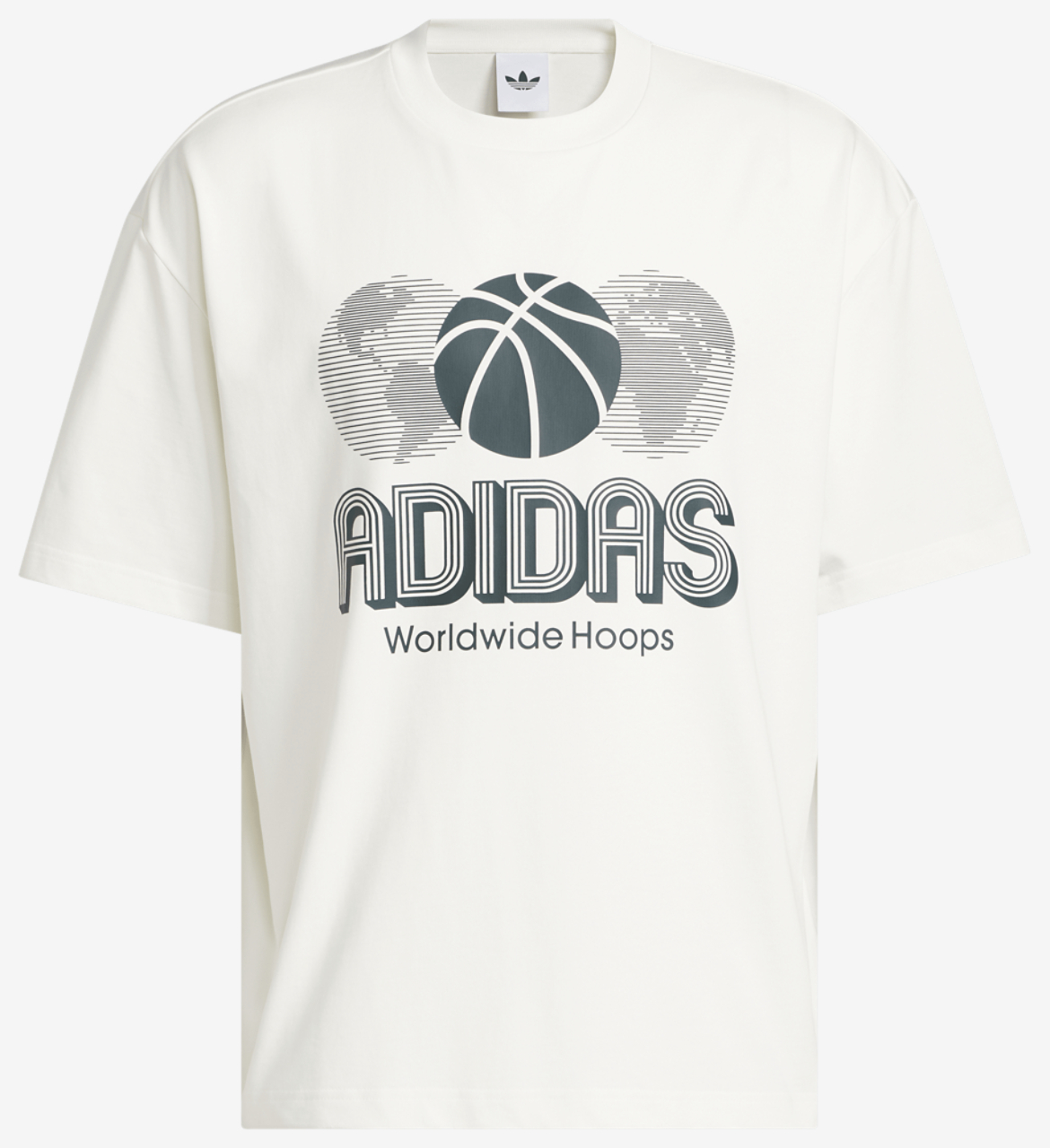 adidas Worldwide Hoops Logo Graphic Basketball T-Shirt Image 6 of 6. Tap to open photo gallery.