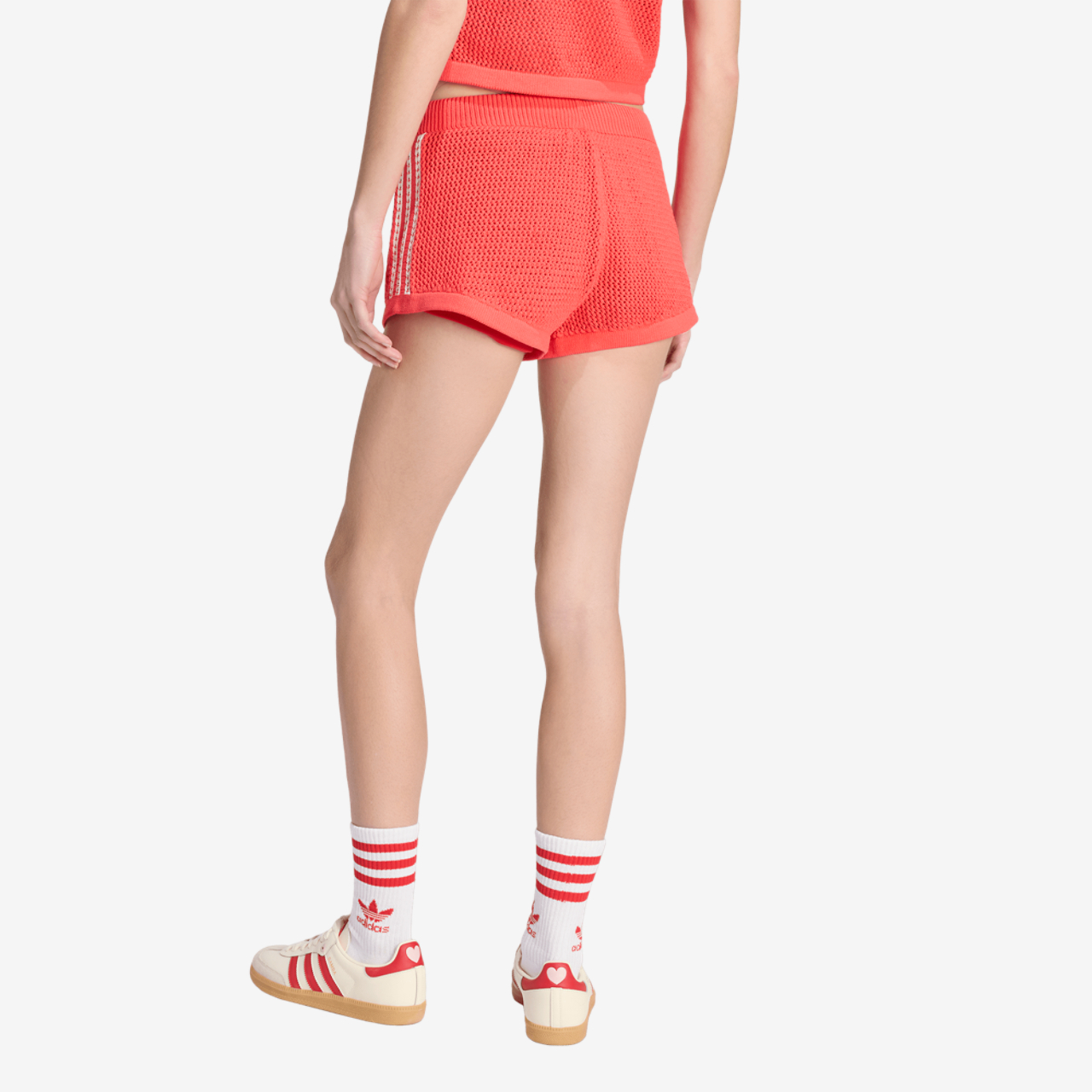 adidas Originals Knitted Crochet Shorts Image 2 of 6. Tap to open photo gallery.