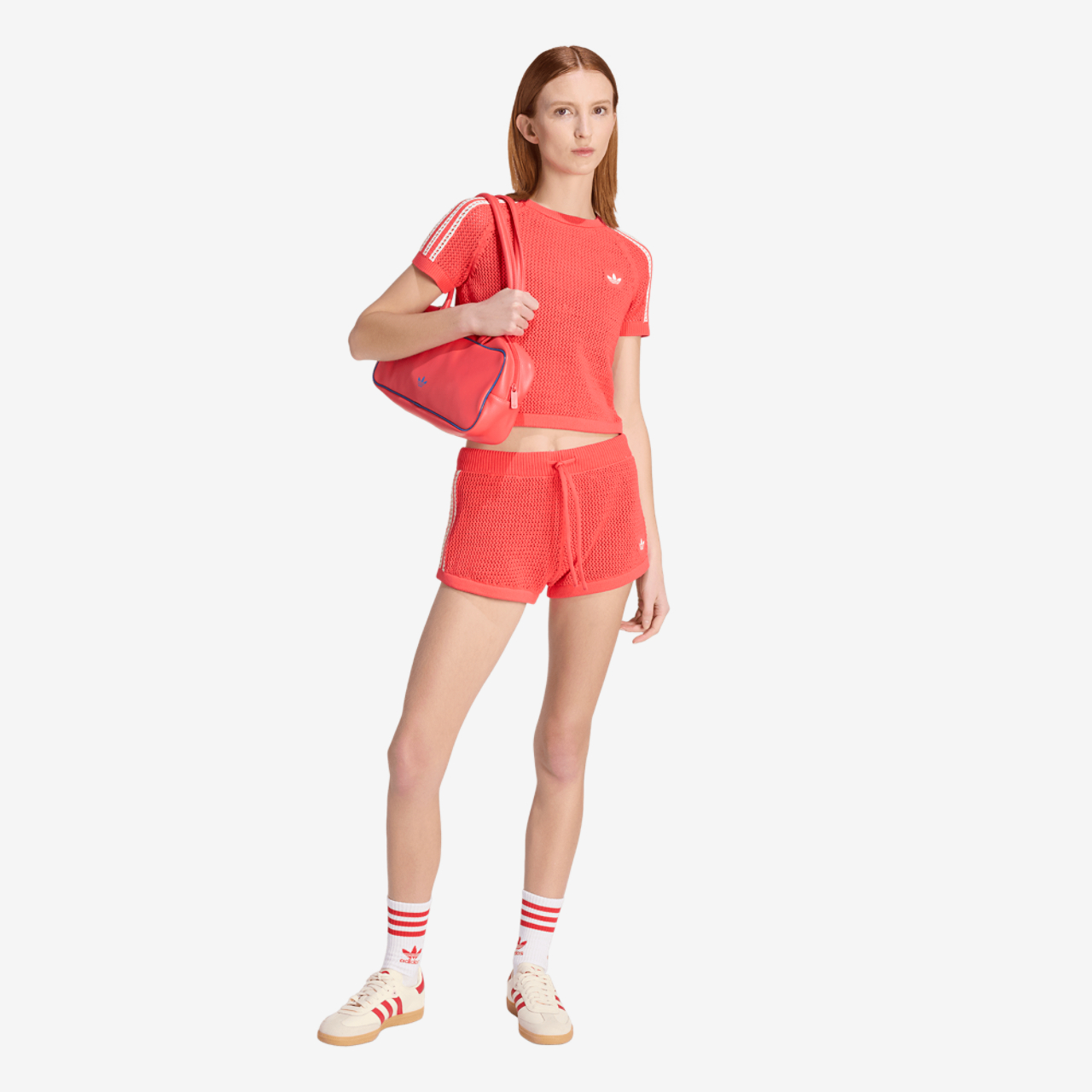 adidas Originals Knitted Crochet Shorts Image 5 of 6. Tap to open photo gallery.