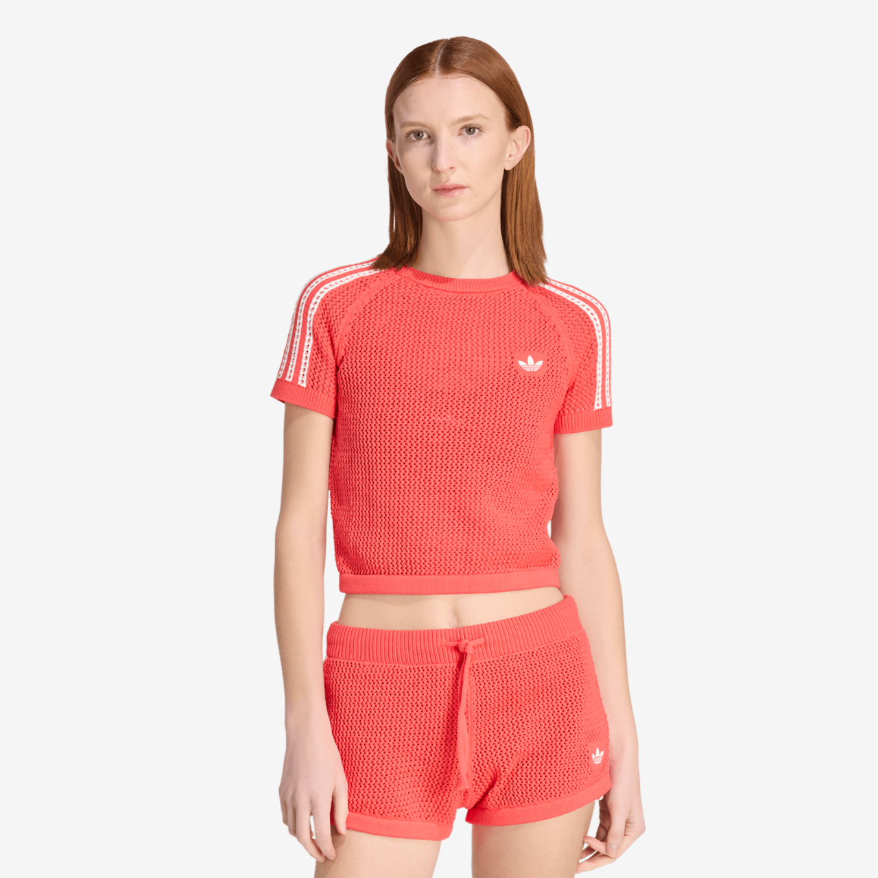 adidas Originals Knitted Crochet California T-Shirt Image 1 of 6. Tap to open photo gallery.