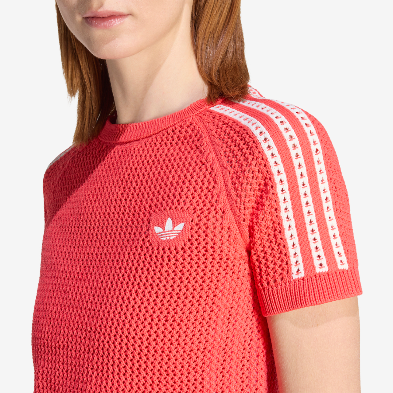 adidas Originals Knitted Crochet California T-Shirt Image 3 of 6. Tap to open photo gallery.