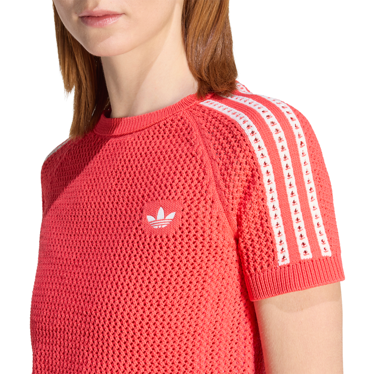 adidas Originals Knitted Crochet California T-Shirt Image 3 of 6. Tap to open photo gallery.