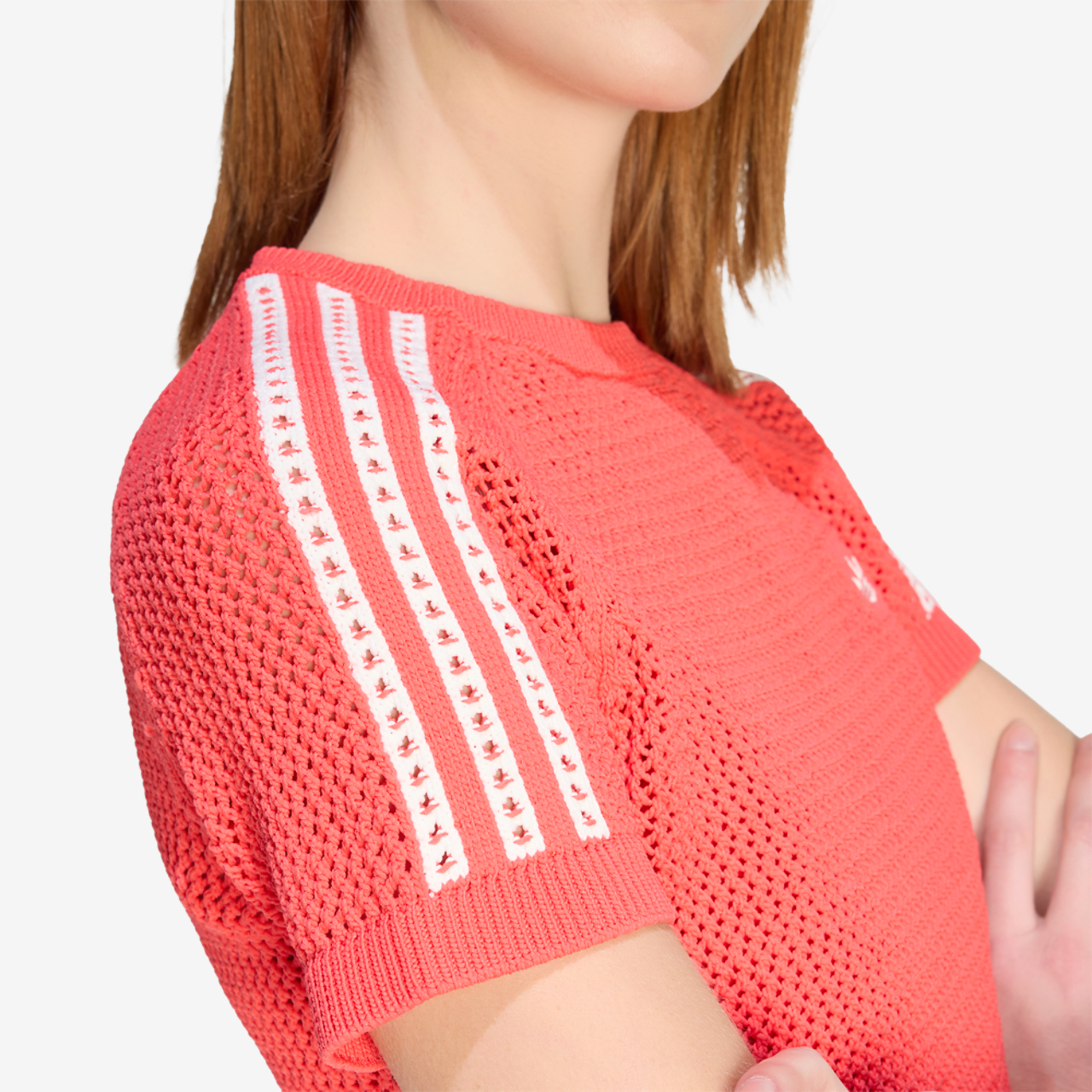 adidas Originals Knitted Crochet California T-Shirt Image 4 of 6. Tap to open photo gallery.