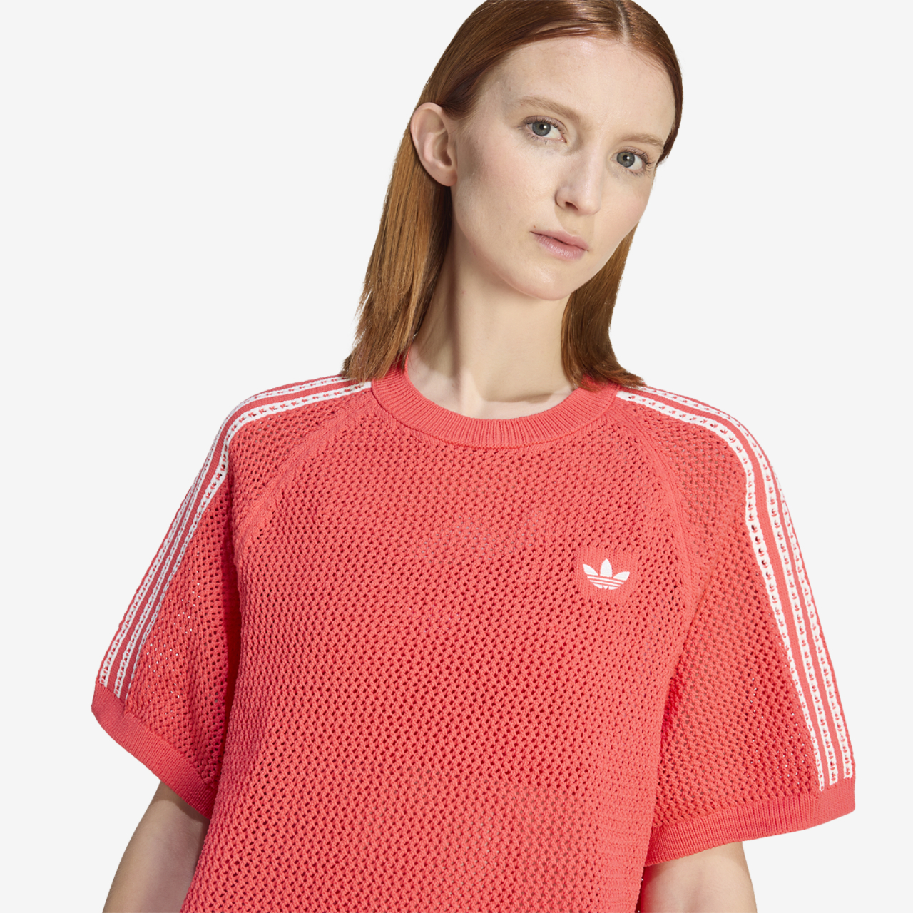 adidas Originals Knitted Crochet Dress Image 3 of 6. Tap to open photo gallery.