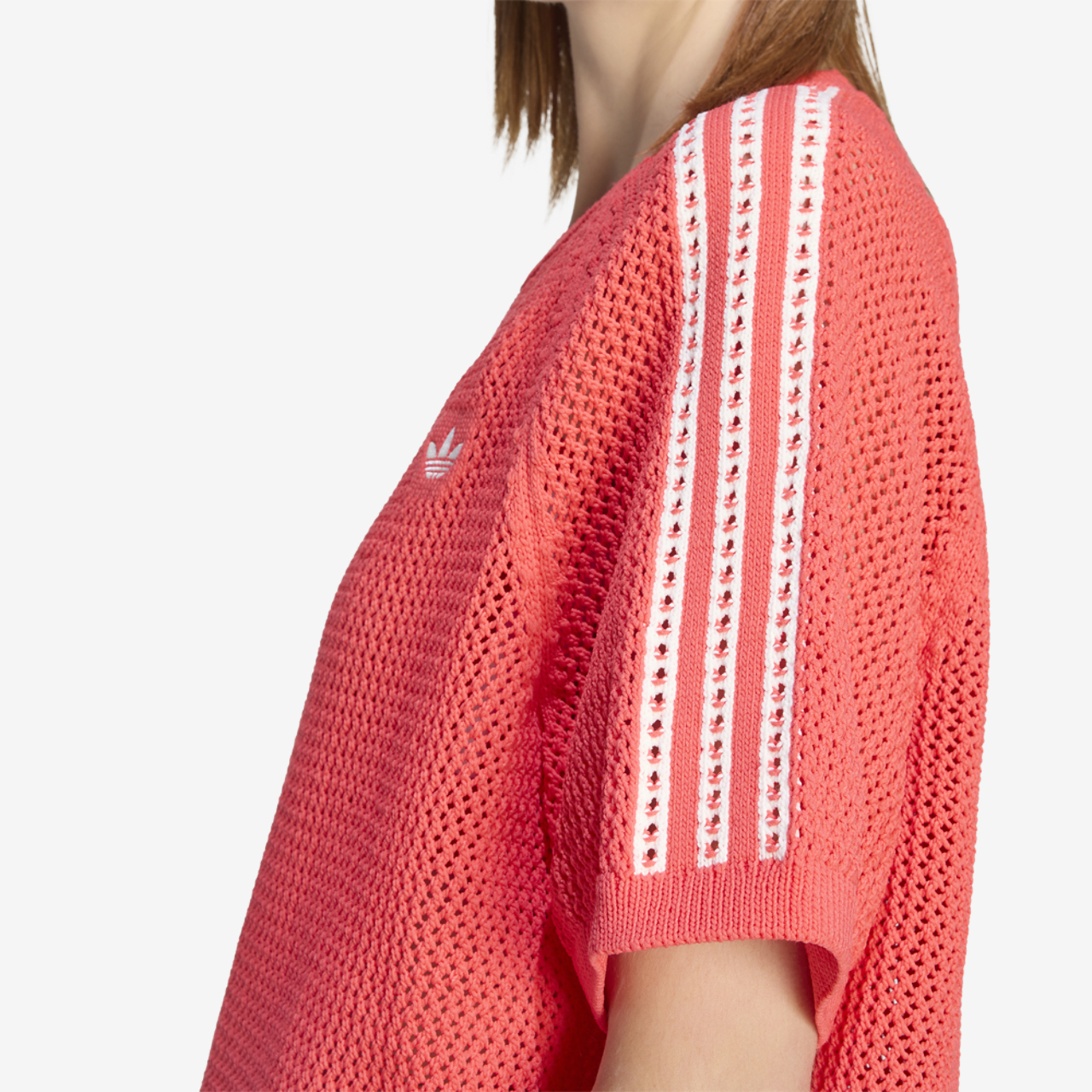 adidas Originals Knitted Crochet Dress Image 4 of 6. Tap to open photo gallery.
