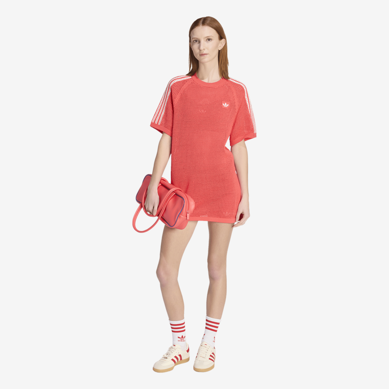 adidas Originals Knitted Crochet Dress Image 5 of 6. Tap to open photo gallery.
