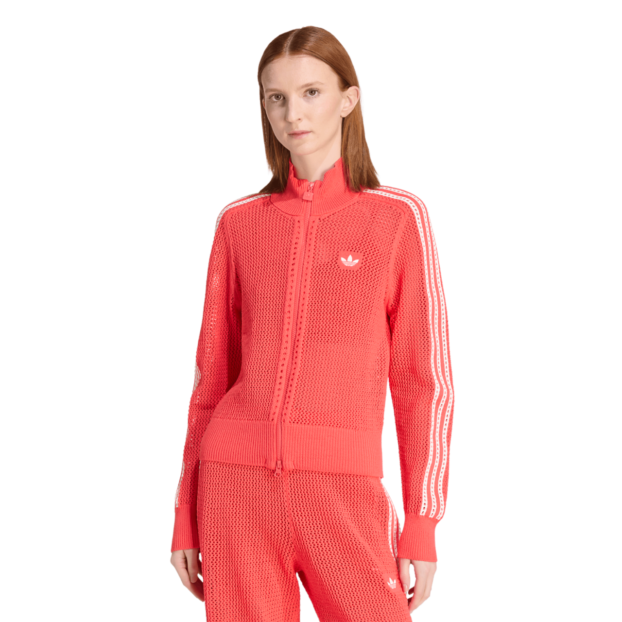 adidas Originals Knitted Crochet Firebird Track Top Image 1 of 6. Tap to open photo gallery.