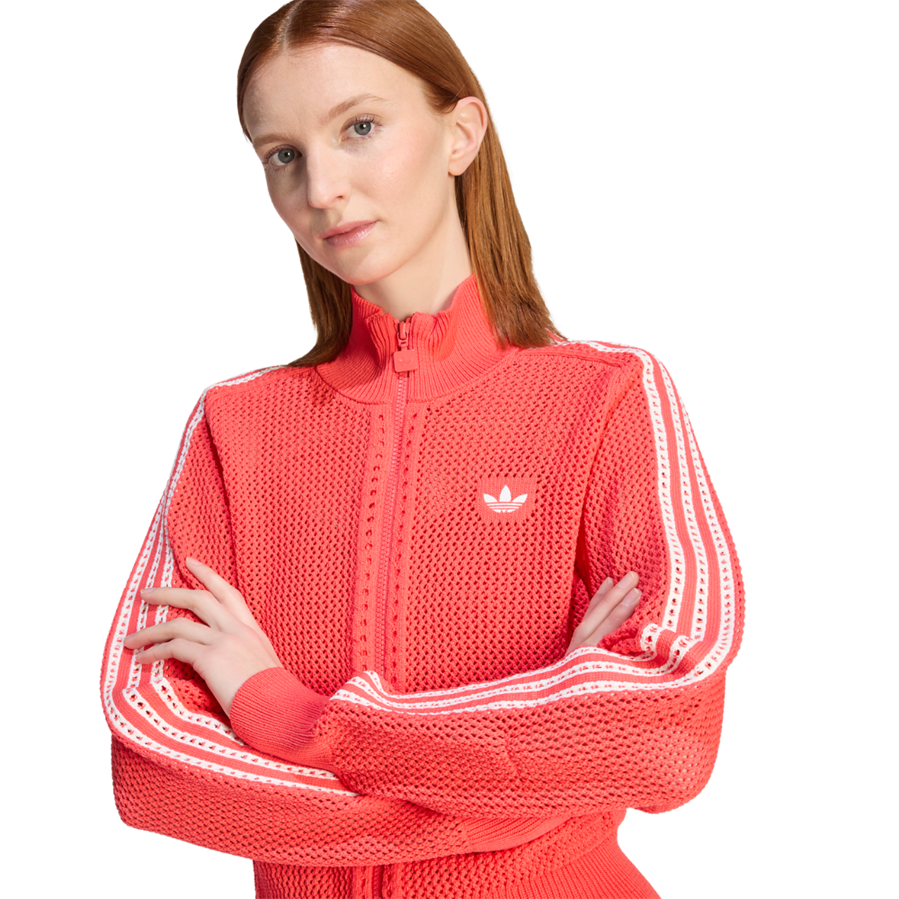 adidas Originals Knitted Crochet Firebird Track Top Image 3 of 6. Tap to open photo gallery.
