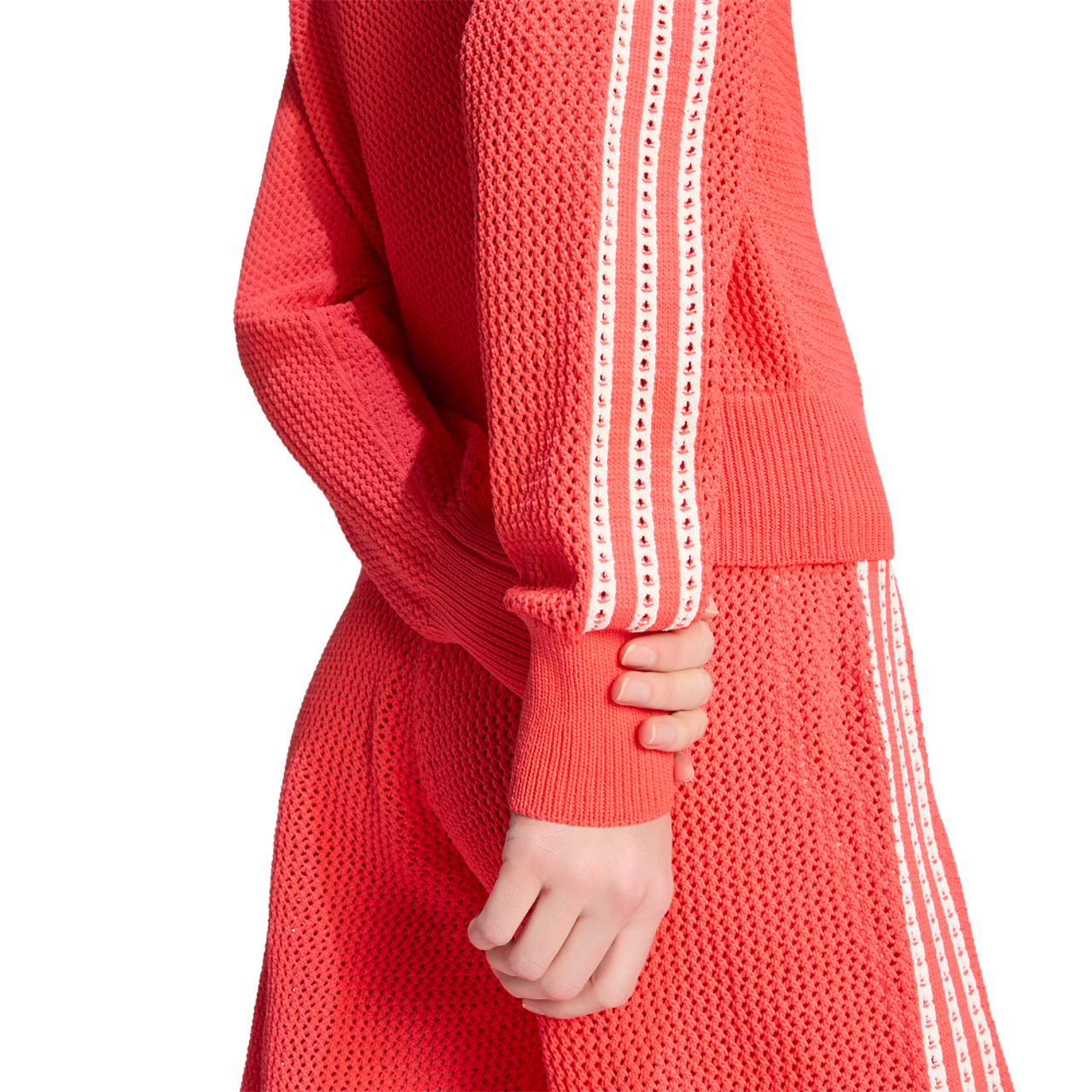 adidas Originals Knitted Crochet Firebird Track Top Image 4 of 6. Tap to open photo gallery.