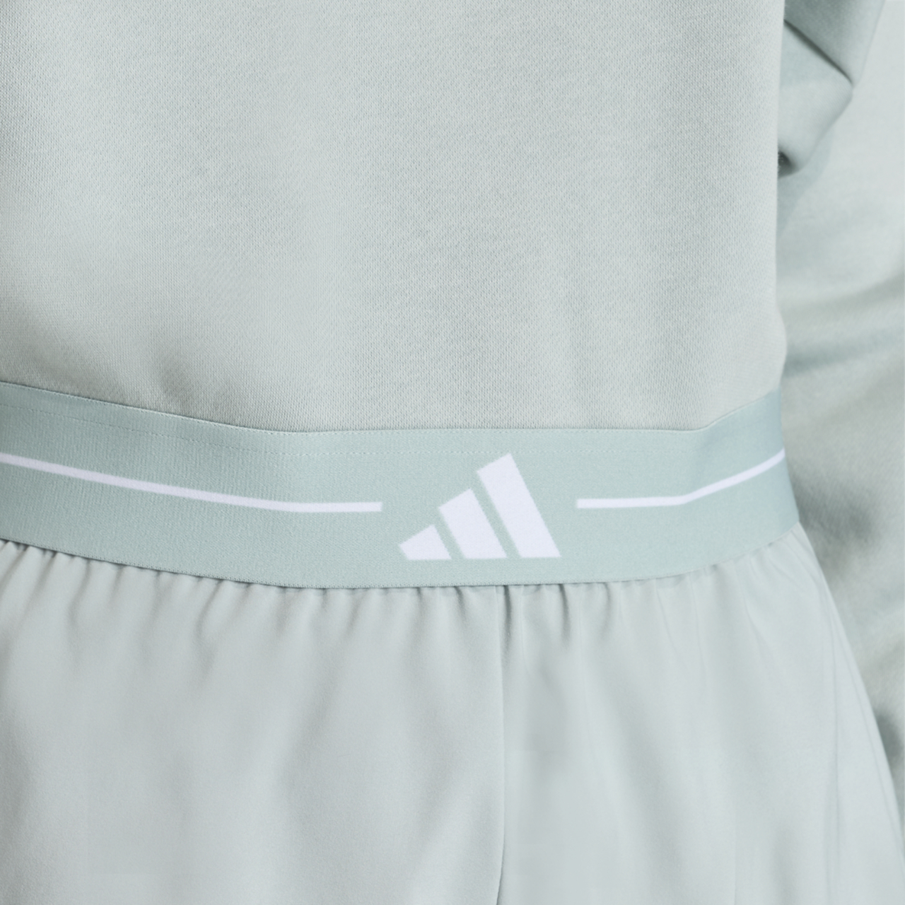 adidas Hyperglam 3 Stripe Training Cropped Crew Sweater Image 4 of 6. Tap to open photo gallery.