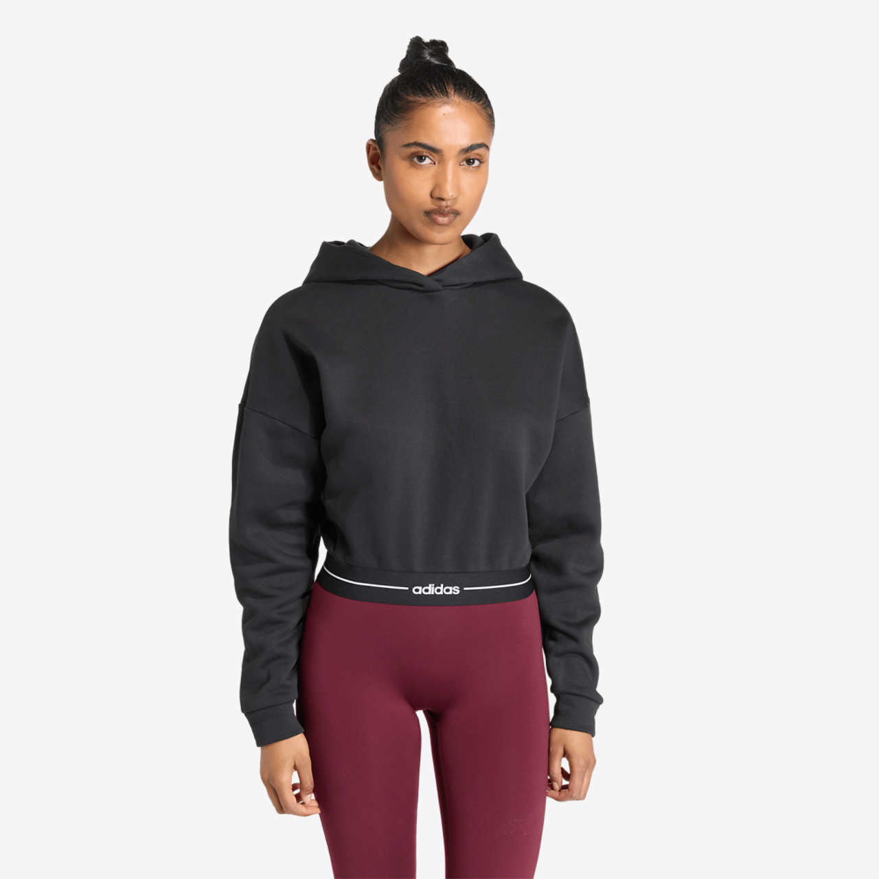 adidas Hyperglam Training Cropped Hoodie Image 1 of 6. Tap to open photo gallery.