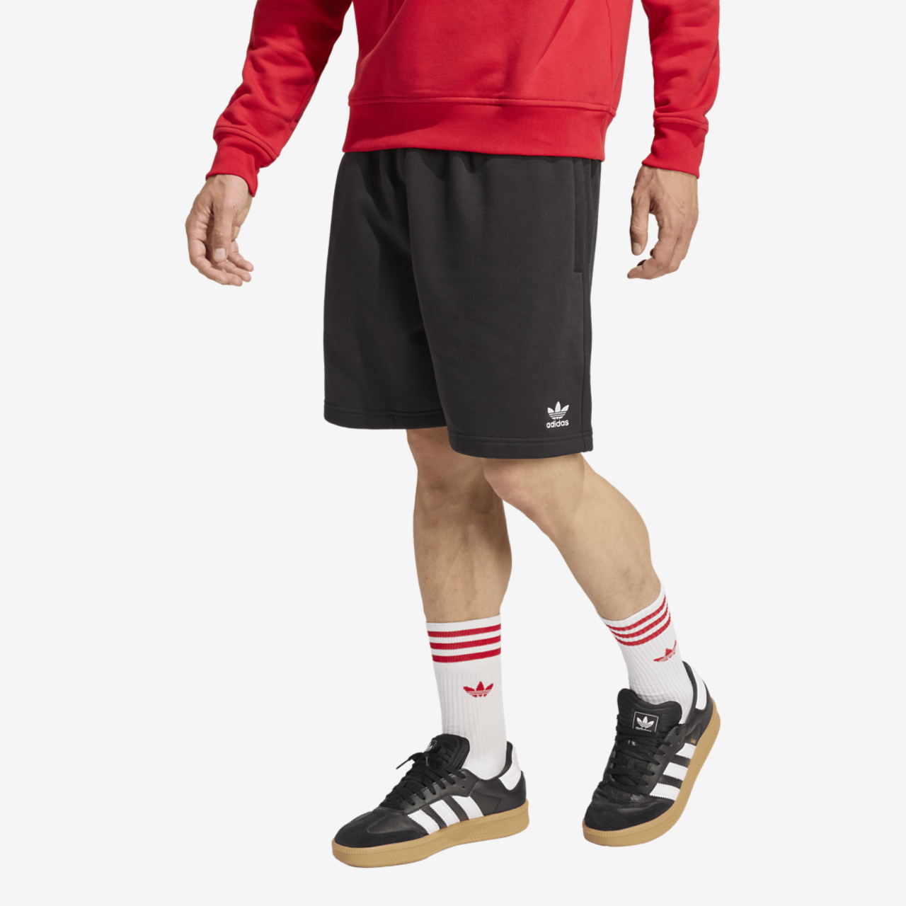 adidas Originals Trefoil Essentials Fleece 7" Shorts Image 1 of 6. Tap to open photo gallery.