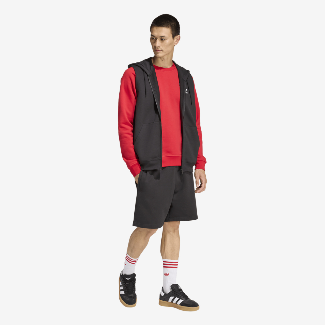 adidas Originals Trefoil Essentials Fleece 7" Shorts Image 3 of 6. Tap to open photo gallery.