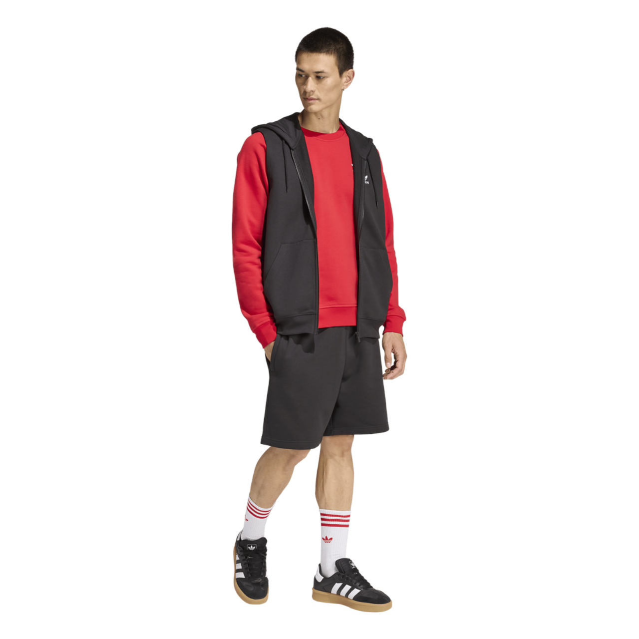 adidas Originals Trefoil Essentials Fleece 7" Shorts Image 3 of 6. Tap to open photo gallery.