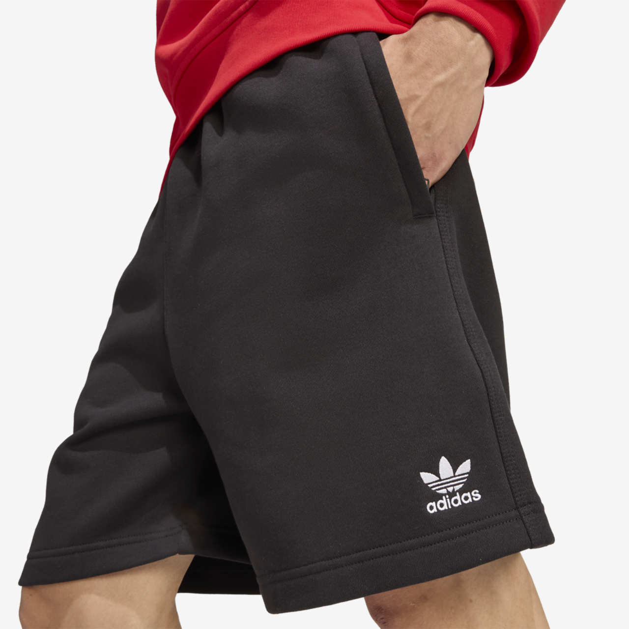 adidas Originals Trefoil Essentials Fleece 7" Shorts Image 4 of 6. Tap to open photo gallery.