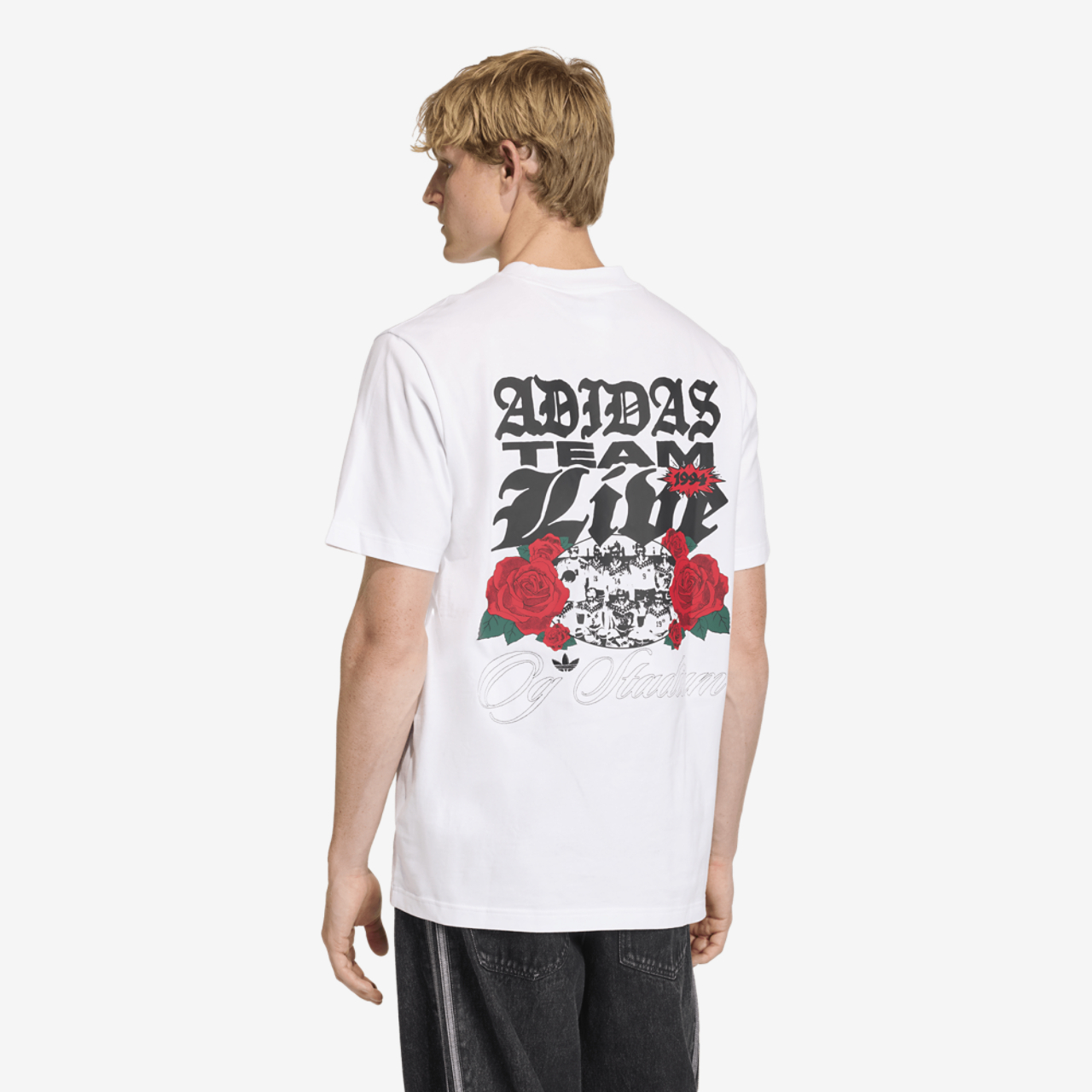 adidas Roses GFX T-Shirt Image 2 of 4. Tap to open photo gallery.