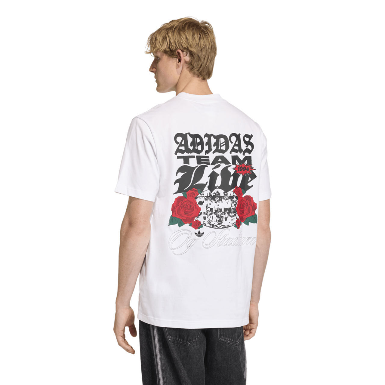 adidas Roses GFX T-Shirt Image 2 of 4. Tap to open photo gallery.