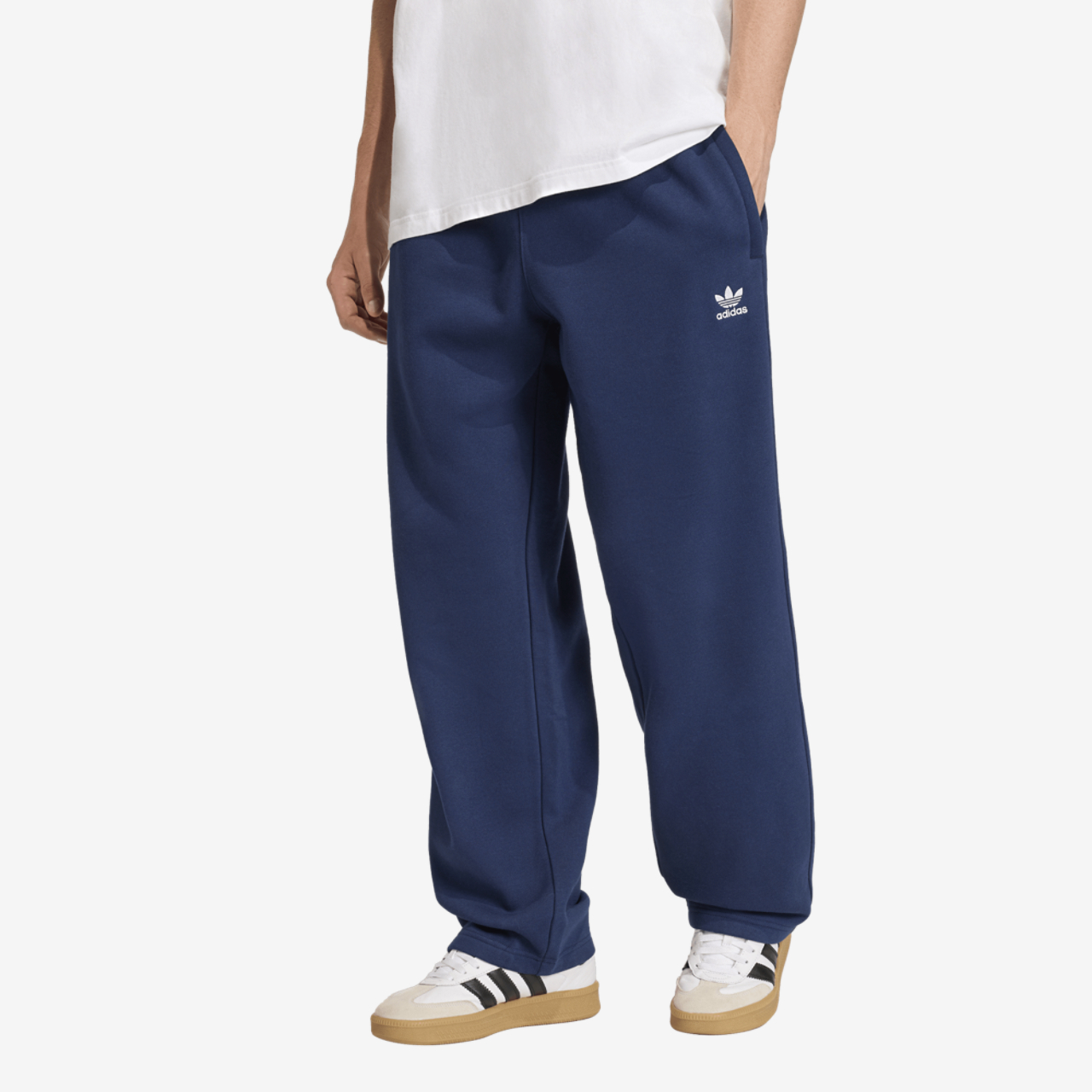 adidas Originals Trefoil Essentials Open Hem Pants Image 1 of 7. Tap to open photo gallery.