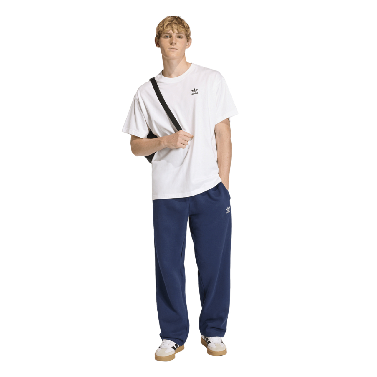 adidas Originals Trefoil Essentials Open Hem Pants Image 4 of 7. Tap to open photo gallery.