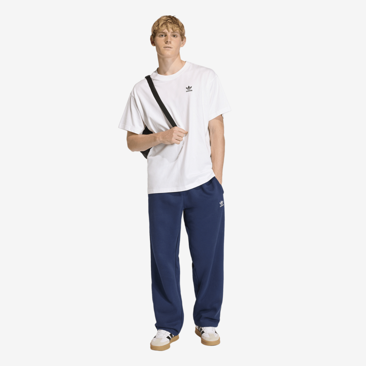 adidas Originals Trefoil Essentials Open Hem Pants Image 4 of 7. Tap to open photo gallery.