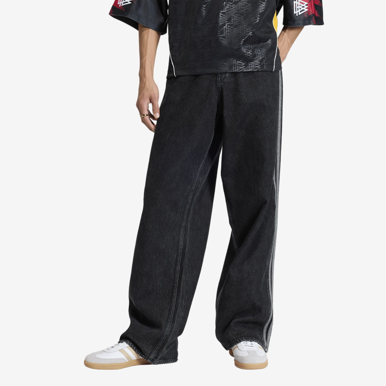 adidas Originals Adicolor Firebird Denim Jeans Image 1 of 6. Tap to open photo gallery.