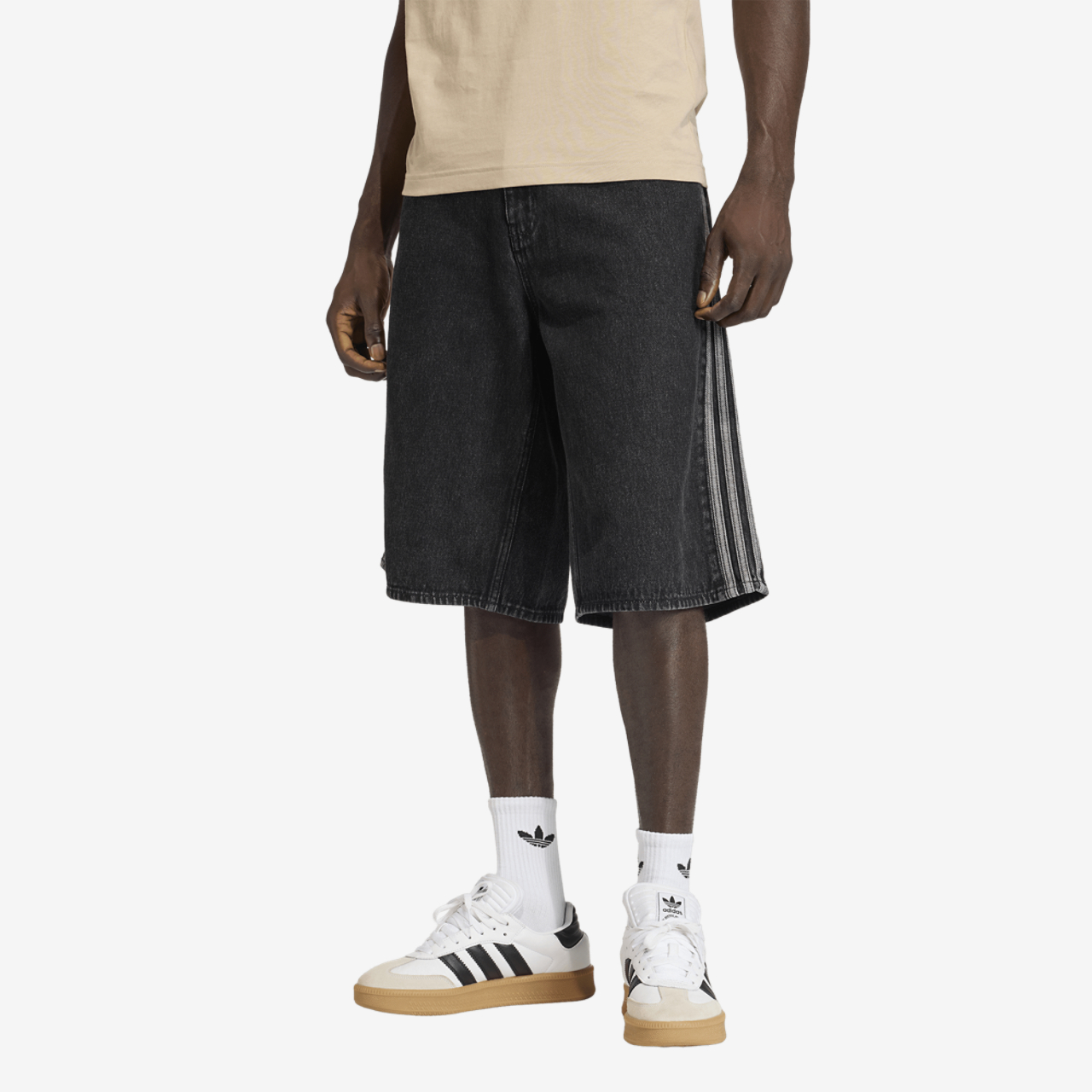adidas Originals Firebird Adicolor Denim Shorts Image 1 of 7. Tap to open photo gallery.