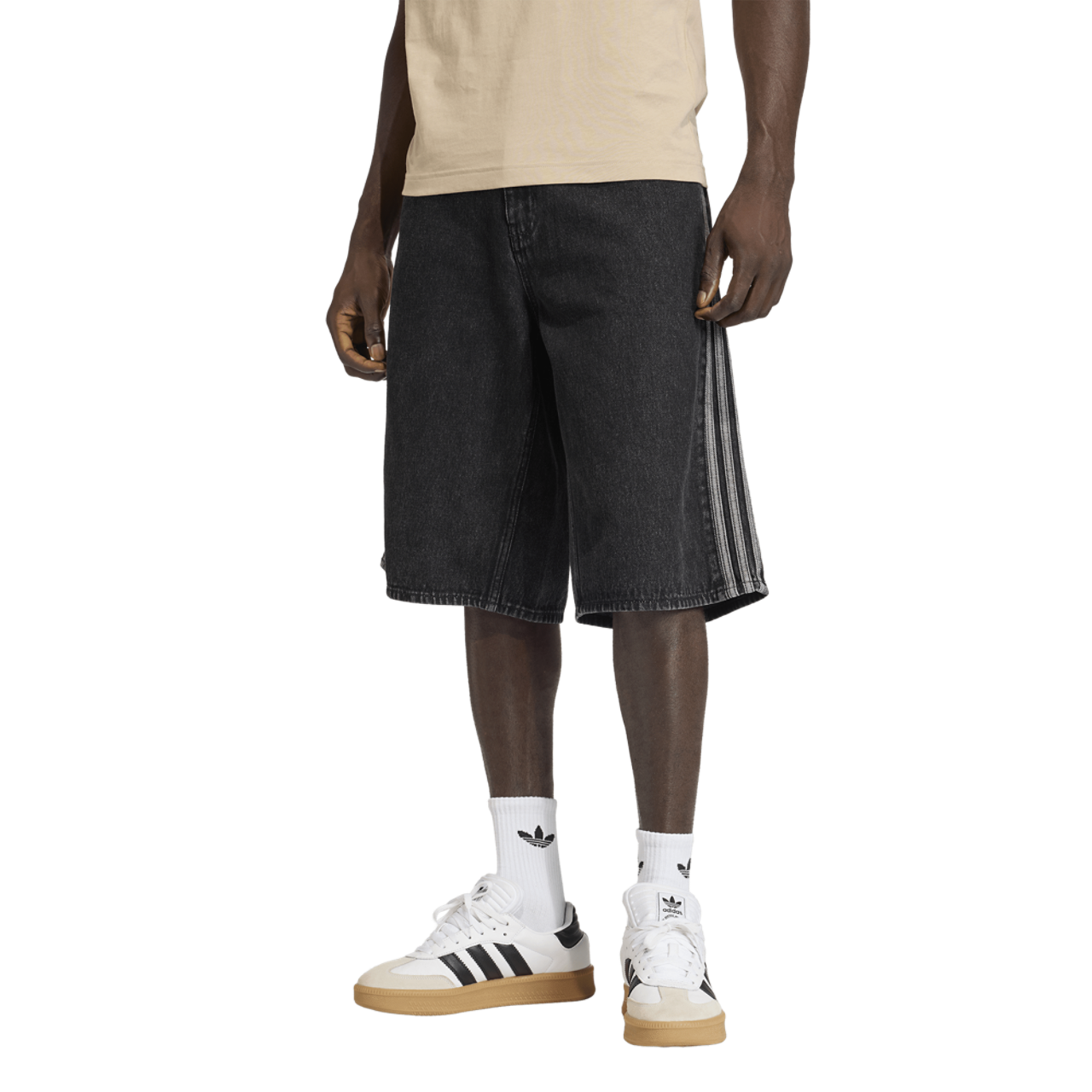adidas Originals Firebird Adicolor Denim Shorts Image 1 of 7. Tap to open photo gallery.