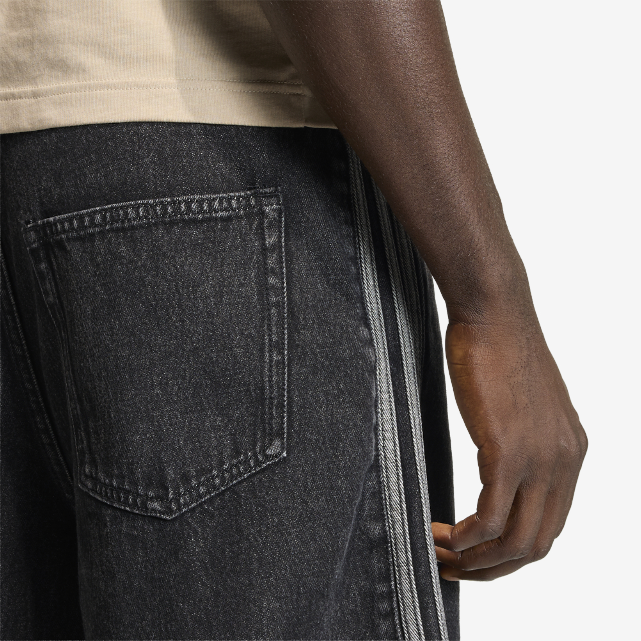 adidas Originals Firebird Adicolor Denim Shorts Image 4 of 7. Tap to open photo gallery.