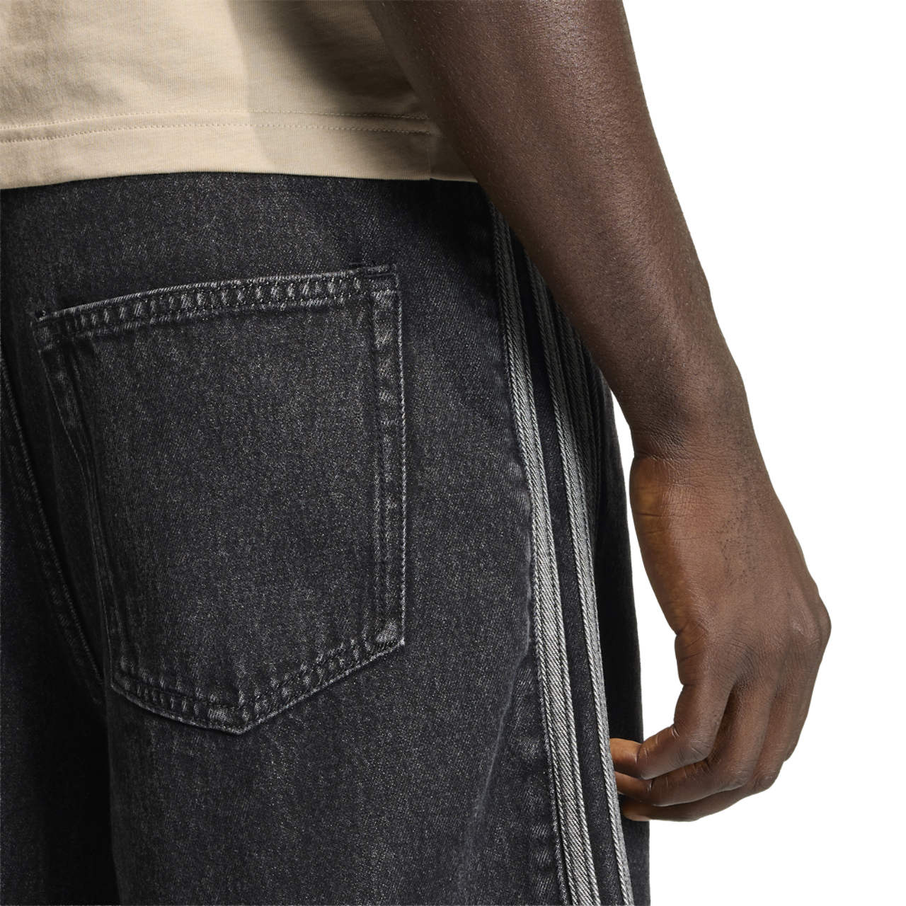 adidas Originals Firebird Adicolor Denim Shorts Image 4 of 7. Tap to open photo gallery.