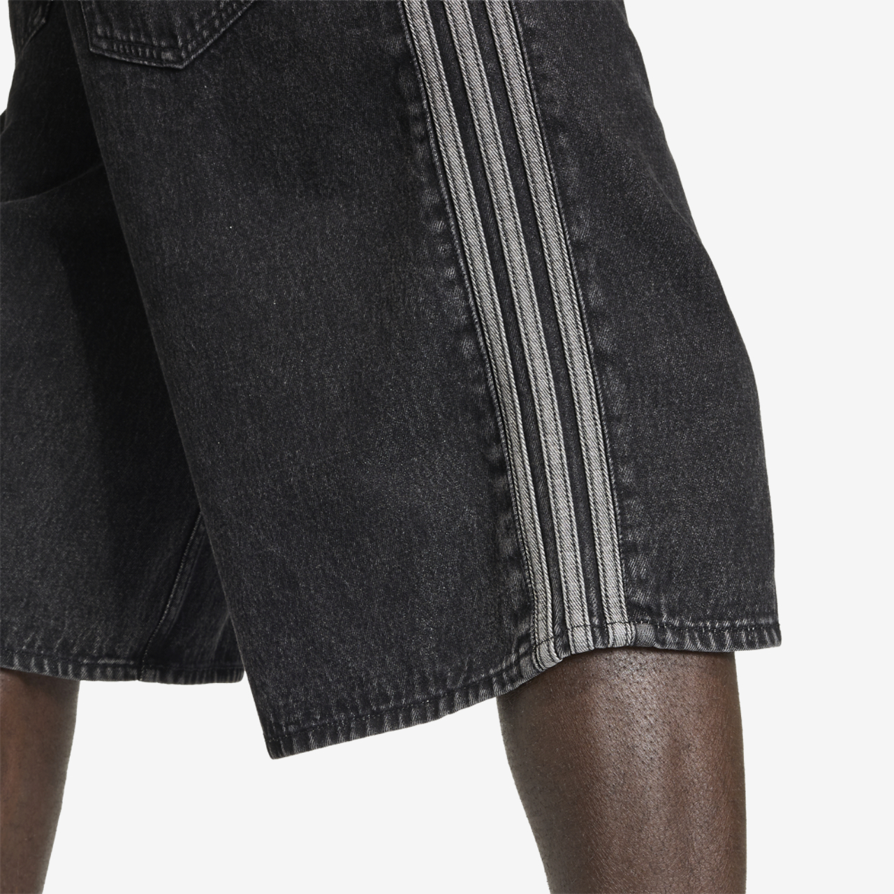 adidas Originals Firebird Adicolor Denim Shorts Image 5 of 7. Tap to open photo gallery.