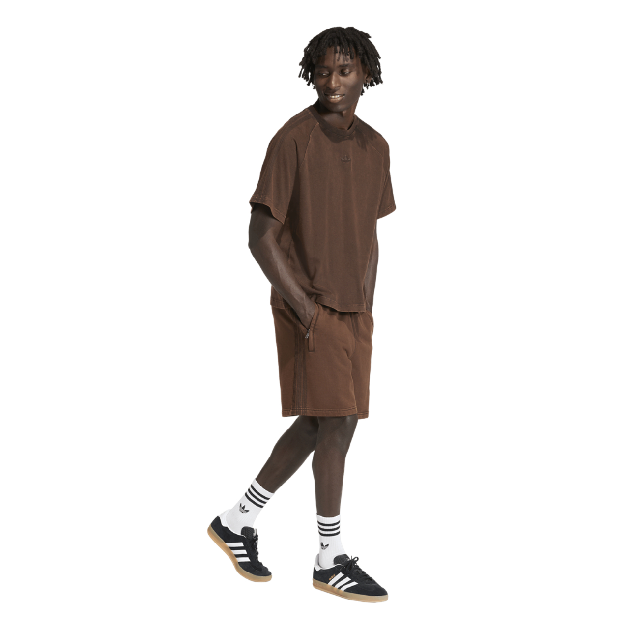 adidas Originals Prem Essentials Retro Washed 9" Shorts Image 3 of 6. Tap to open photo gallery.