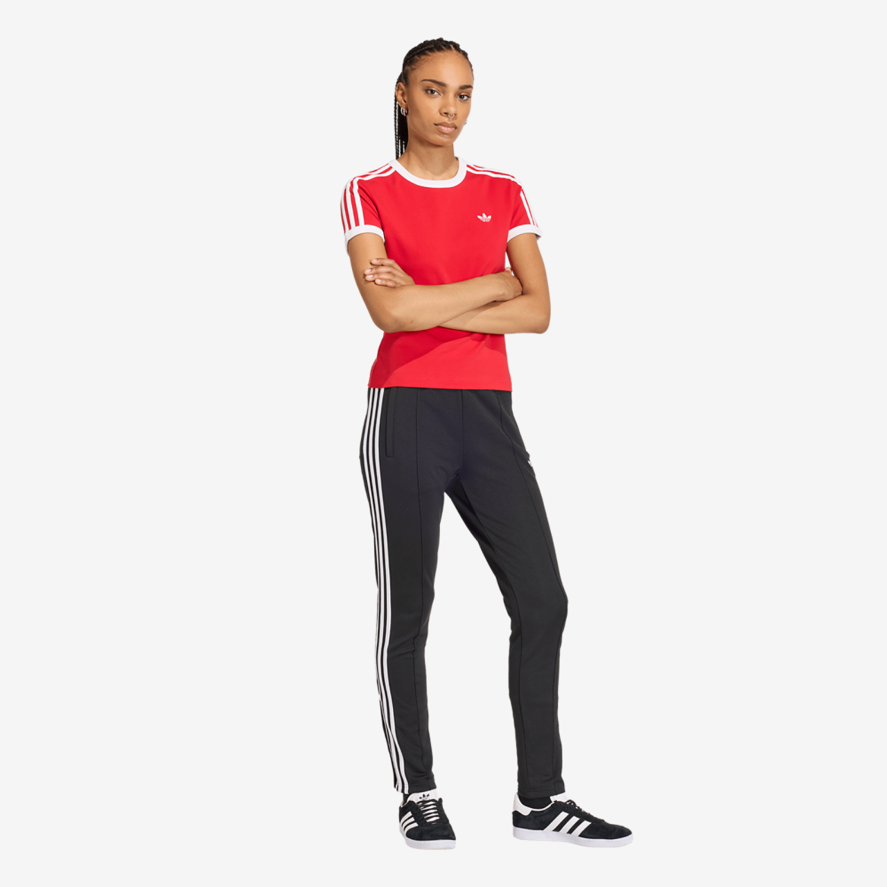 adidas Originals 3-Stripes Slim T-Shirt Image 6 of 7. Tap to open photo gallery.