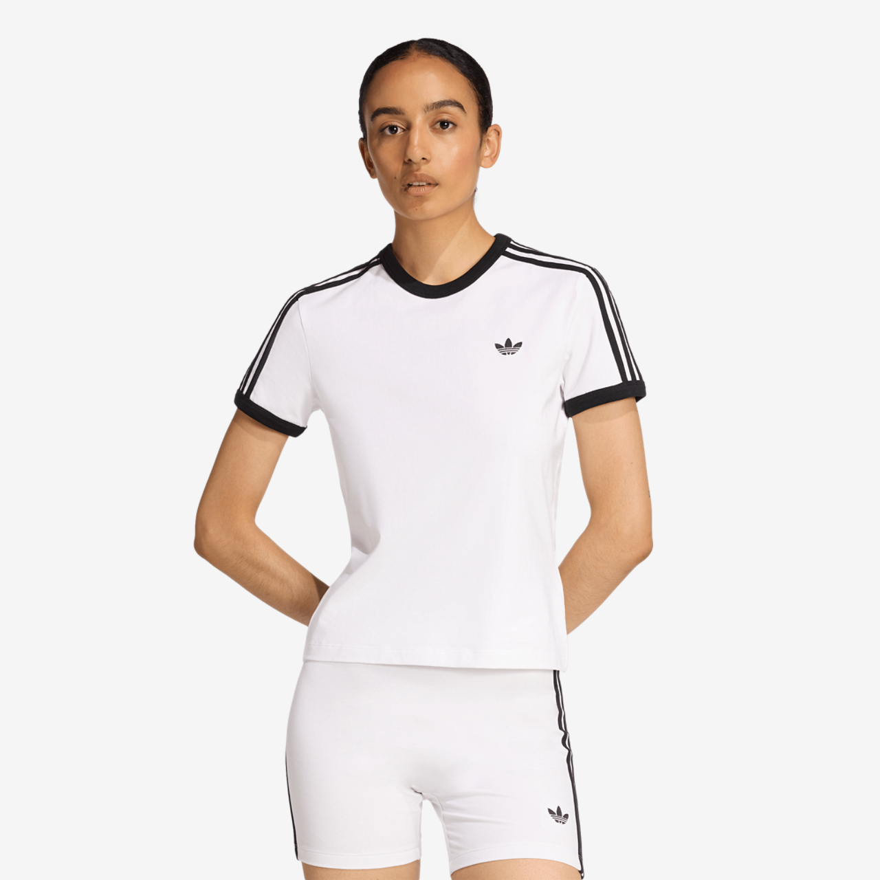 adidas Originals 3-Stripes Slim T-Shirt Image 1 of 7. Tap to open photo gallery.