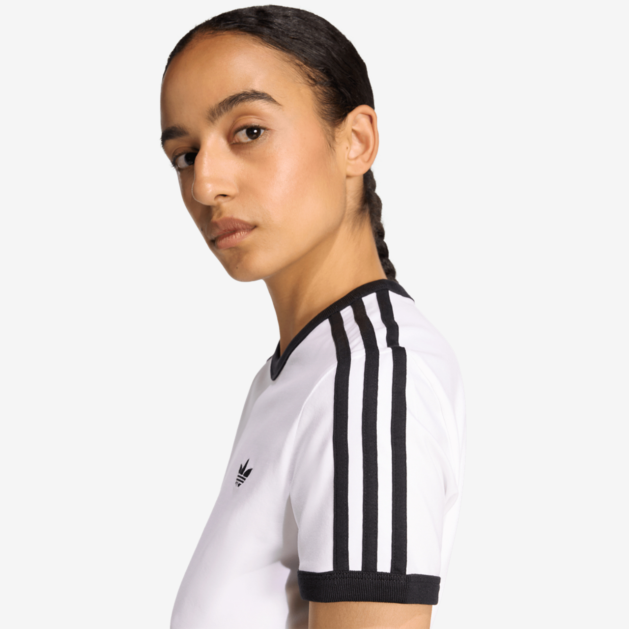 adidas Originals 3-Stripes Slim T-Shirt Image 4 of 7. Tap to open photo gallery.
