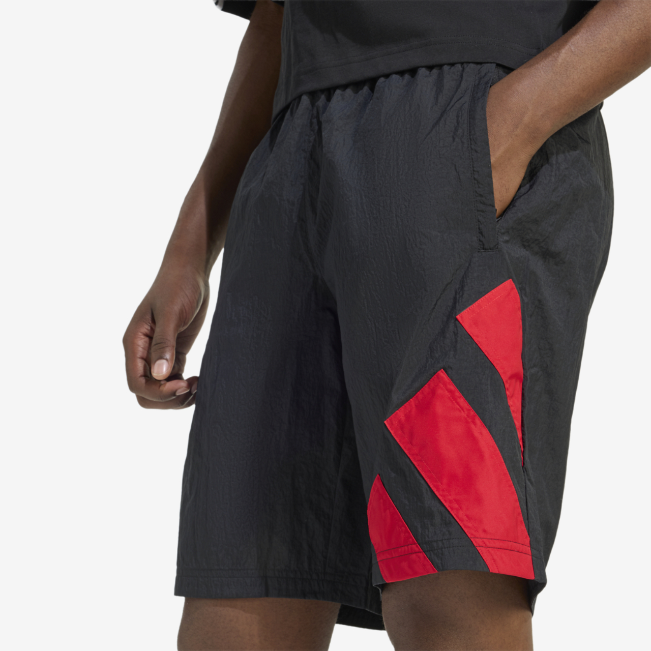 adidas Originals adicolor Blocked 9" Shorts Image 4 of 6. Tap to open photo gallery.